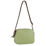 Women's Handbags: Pierre Cardin Leather Cross Body Bag Dual Zip Strap Shoulder Clutch in Jade