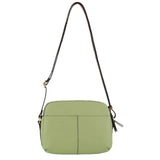 Women's Handbags: Pierre Cardin Leather Cross Body Bag Dual Zip Strap Shoulder Clutch in Jade