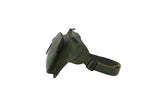 Pierre Cardin Mens Bum Bag Waist Pack Leather Travel Money Phone - Dark Green