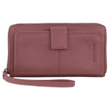 Women's Handbags: Pierre Cardin Womens Leather Zip Around Wallet RFID Blocking w/ Wristlet in Rose