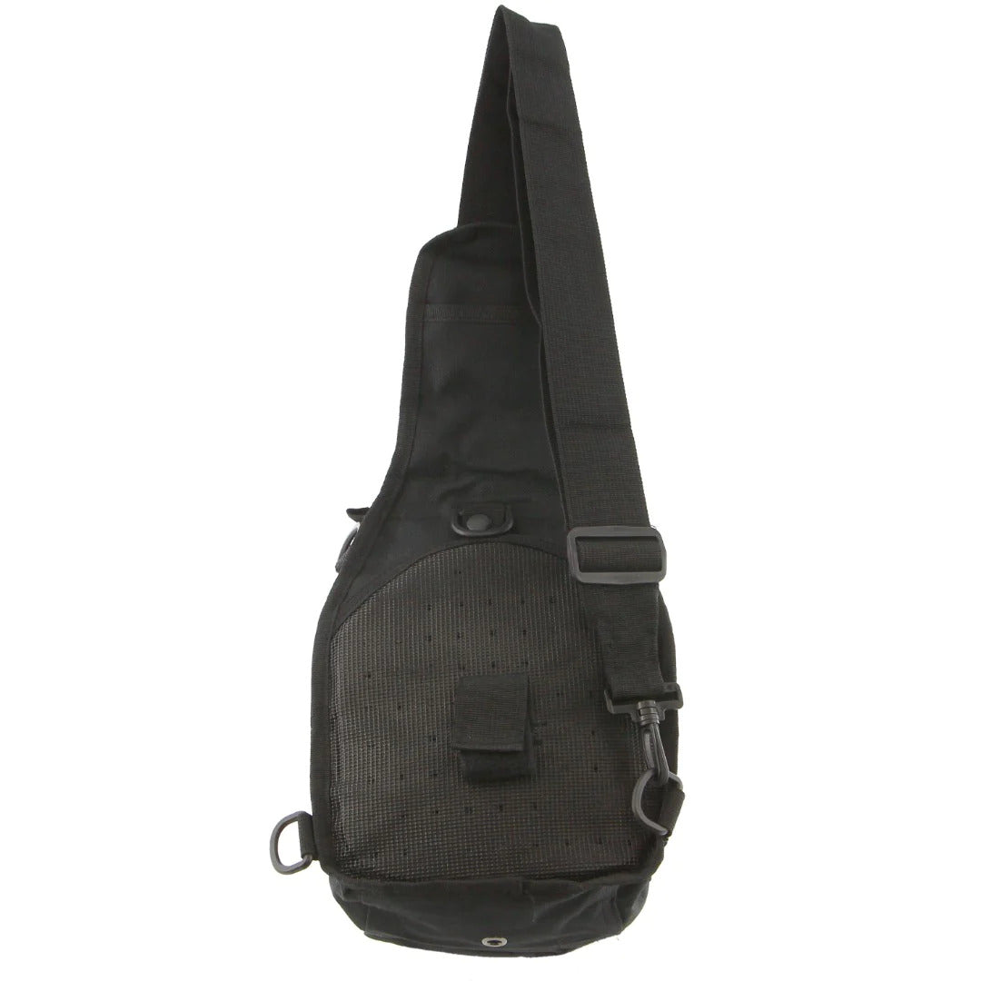 Men's Accessories: Pierre Cardin Cross Body Tactical Sling Bag Rucksack Army Style in Black