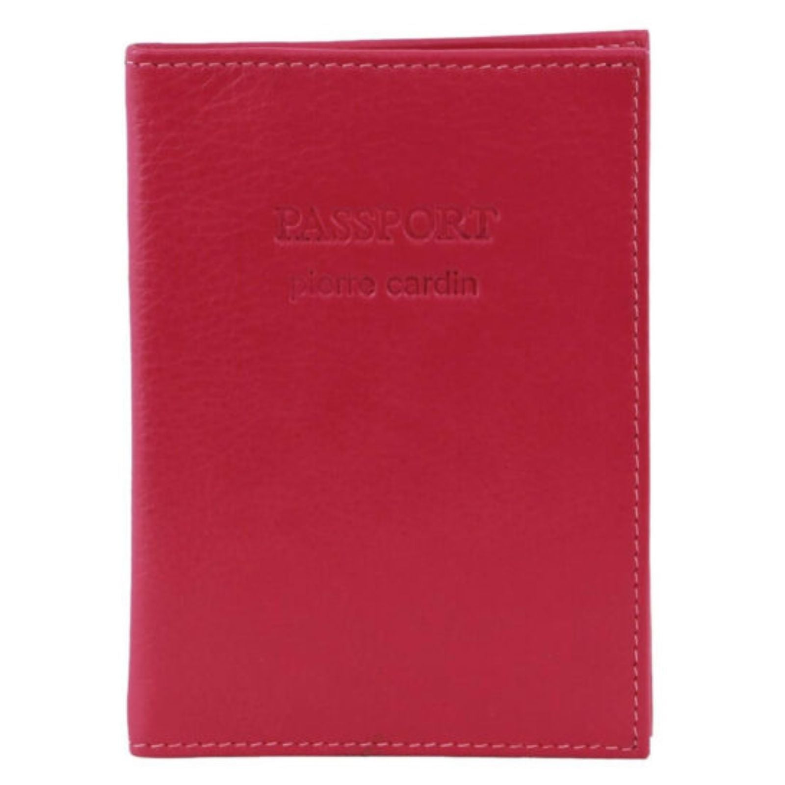 Pierre Cardin Slim Leather Passport Travel Wallet Holder RFID Case Cover - Fuschia