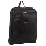 Women's Handbags: Pierre Cardin Rustic Womens Leather Backpack Bag Handbag Back Pack Travel  - Black