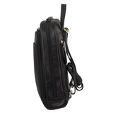 Women's Handbags: Pierre Cardin Rustic Womens Leather Backpack Bag Handbag Back Pack Travel  - Black