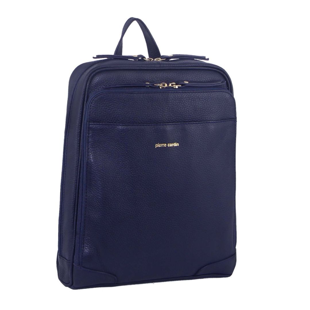 Women's Handbags: Pierre Cardin Rustic Womens Leather Backpack Bag Handbag Back Pack Travel  - Navy