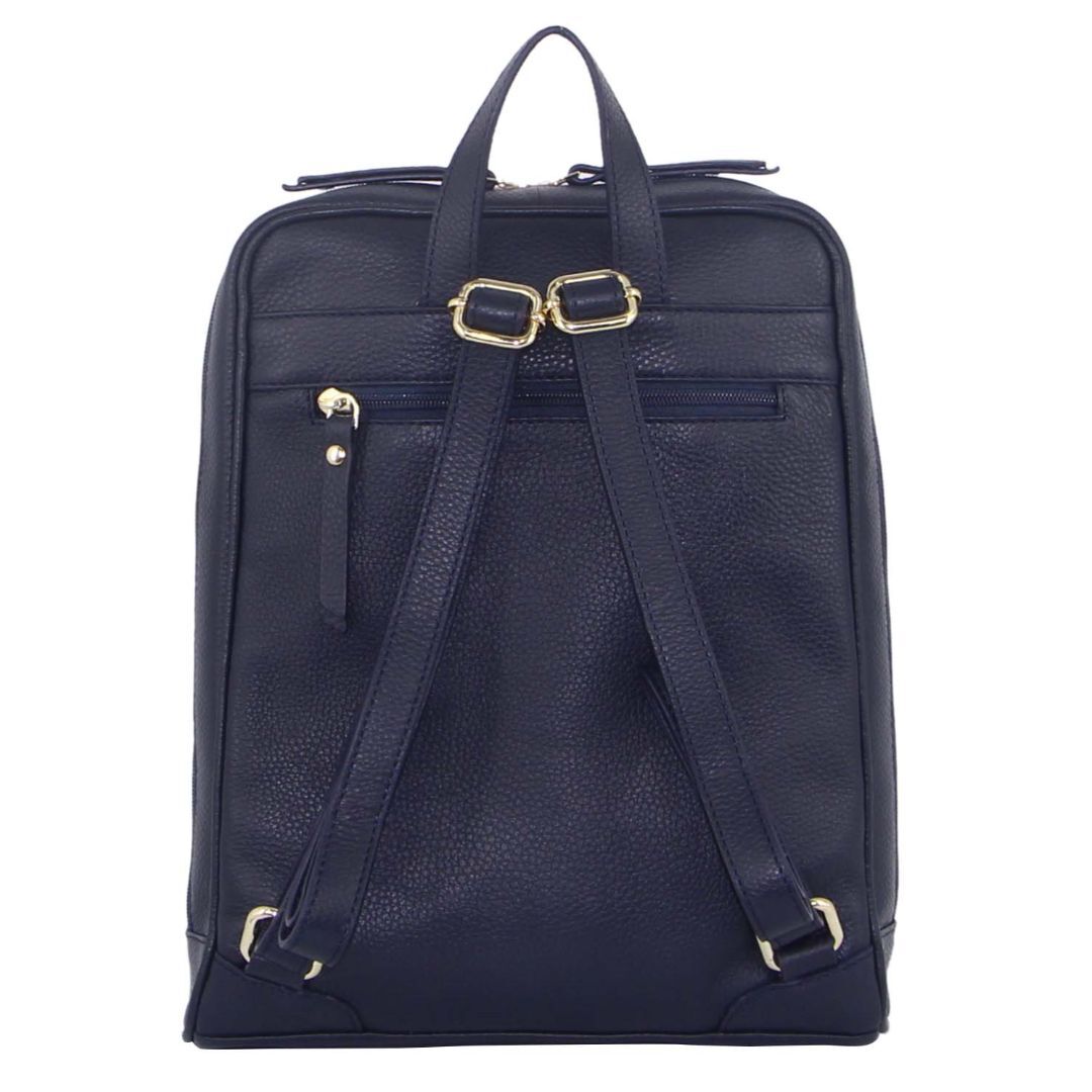 Women's Handbags: Pierre Cardin Rustic Womens Leather Backpack Bag Handbag Back Pack Travel  - Navy