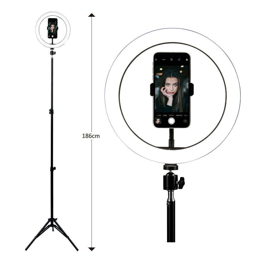 Camera Accessories: LED Selfie Ring Light with Tripod Stand & Cell Phone Holder for Live Stream/Makeup