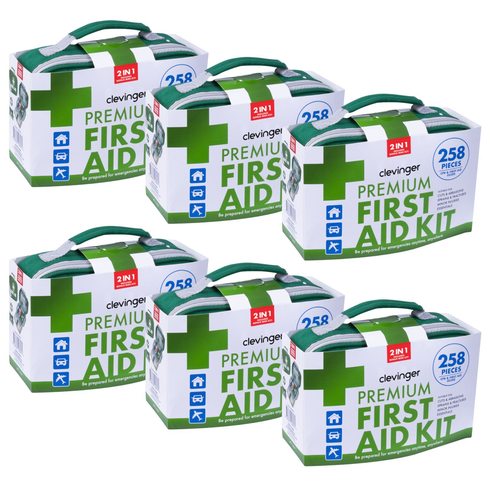 First Aid Kits: 6x 258pcs Premium First Aid Kit Medical Travel Set Emergency Family Safety