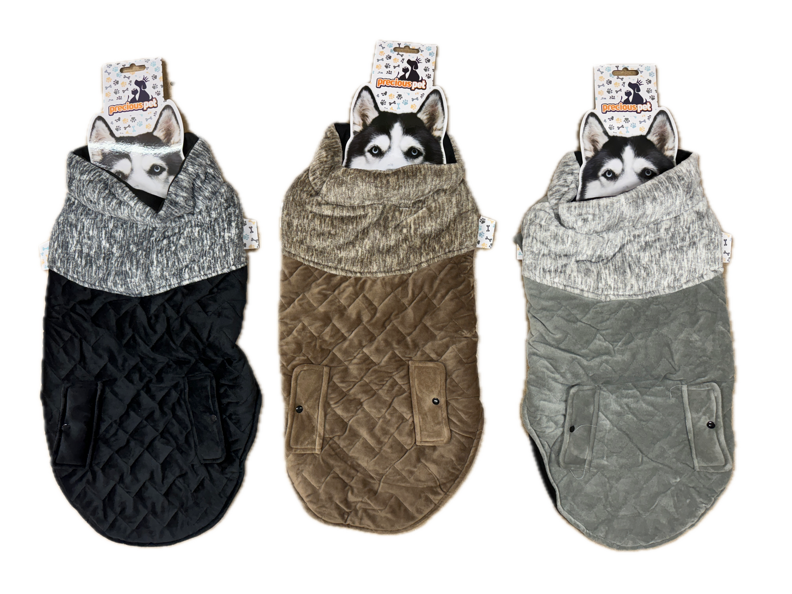 Dog Apparel: 60cm Quilted Dog Jacket Coat Warm Winter Pet Clothes Vest Padded Windbreaker