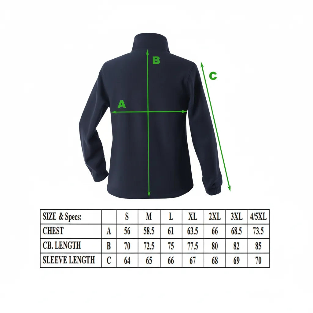 Mens Polar Fleece Full Zip Jumper Jacket Winter Warm in Navy Blue