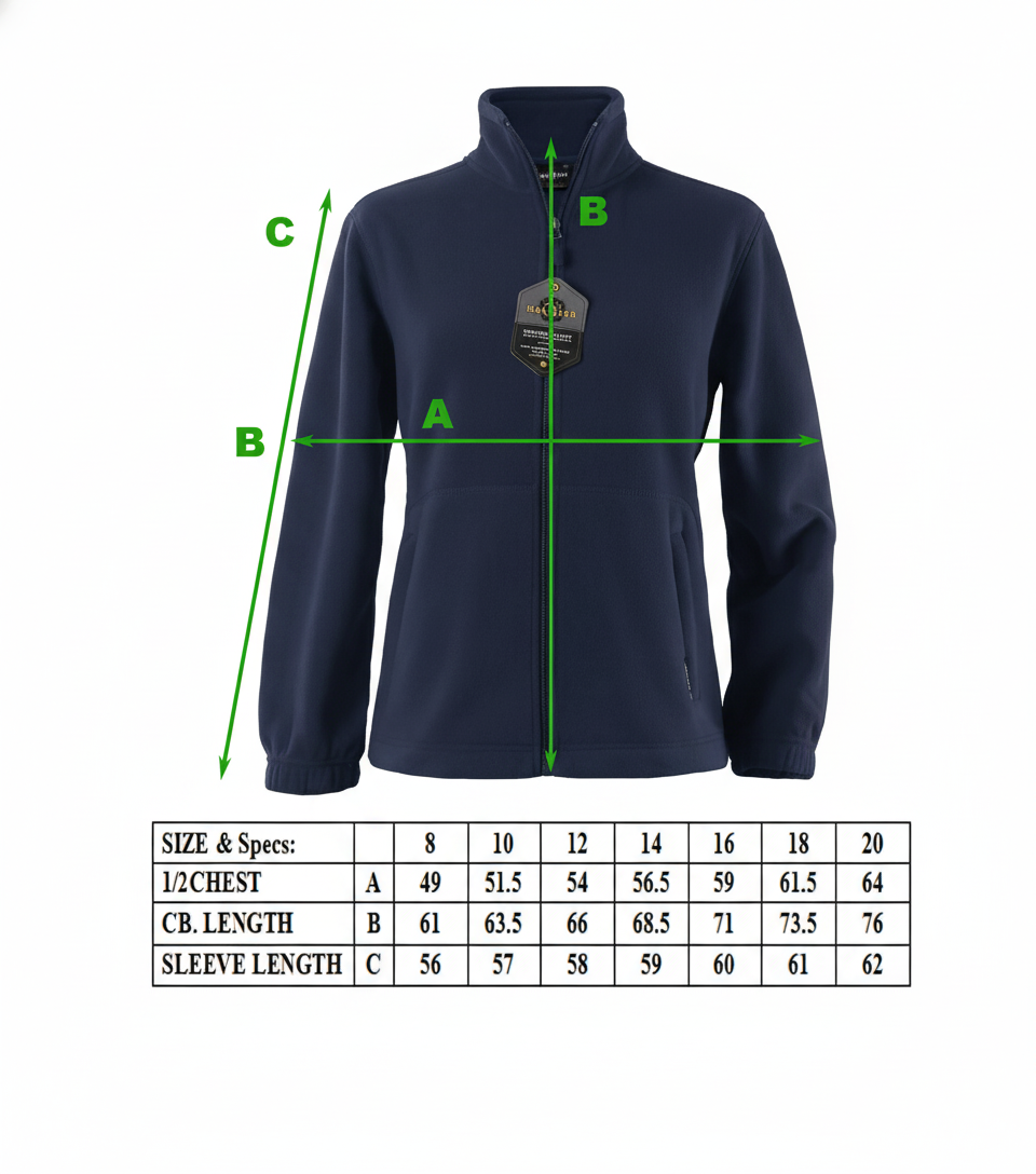 Womens Polar Fleece Full Zip Jumper Jacket Winter Warm in Navy Blue