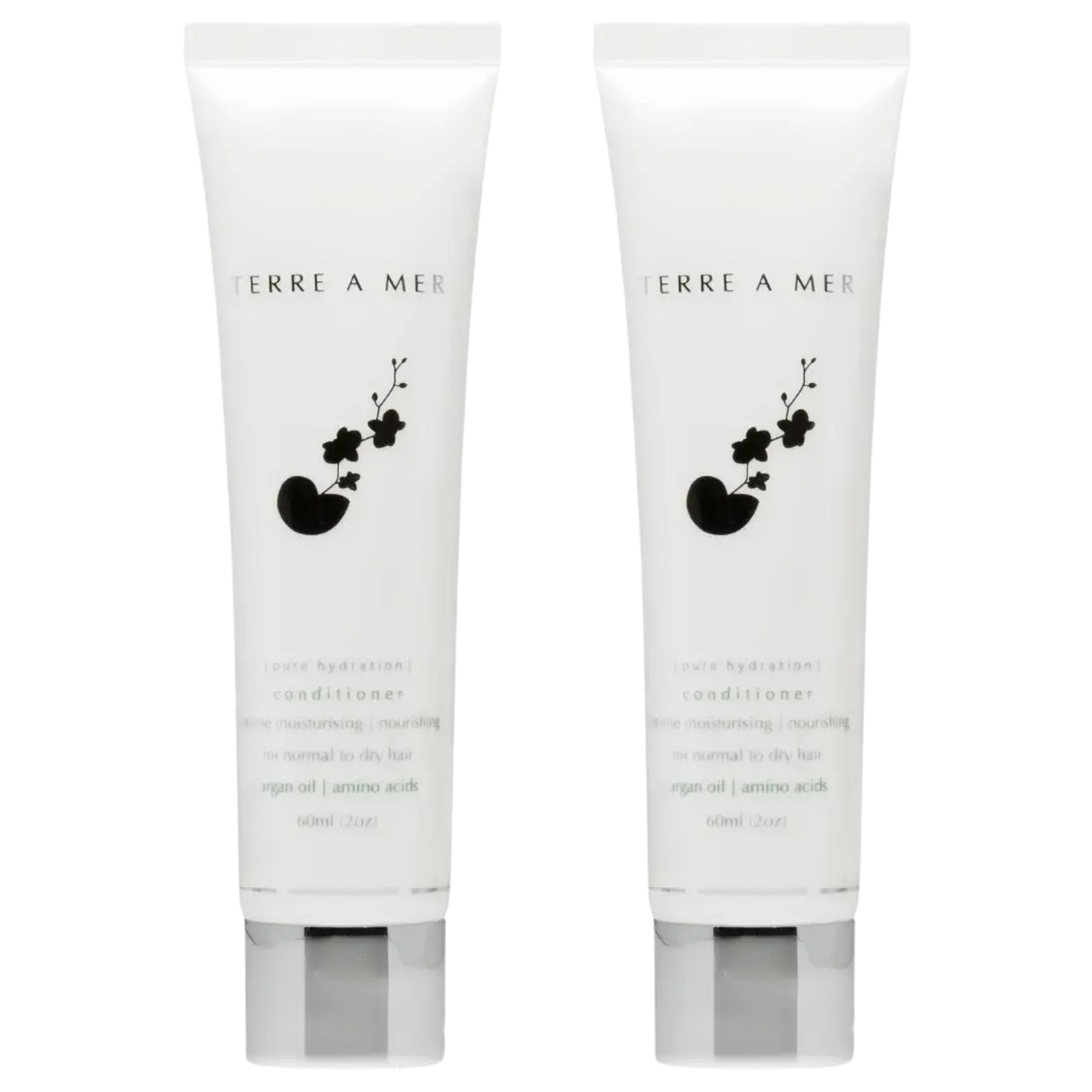 Shampoo & Conditioner: 2x Terre A Mer Pure Hydration Amino Acid/Argan Conditioner - 60ml Travel Size