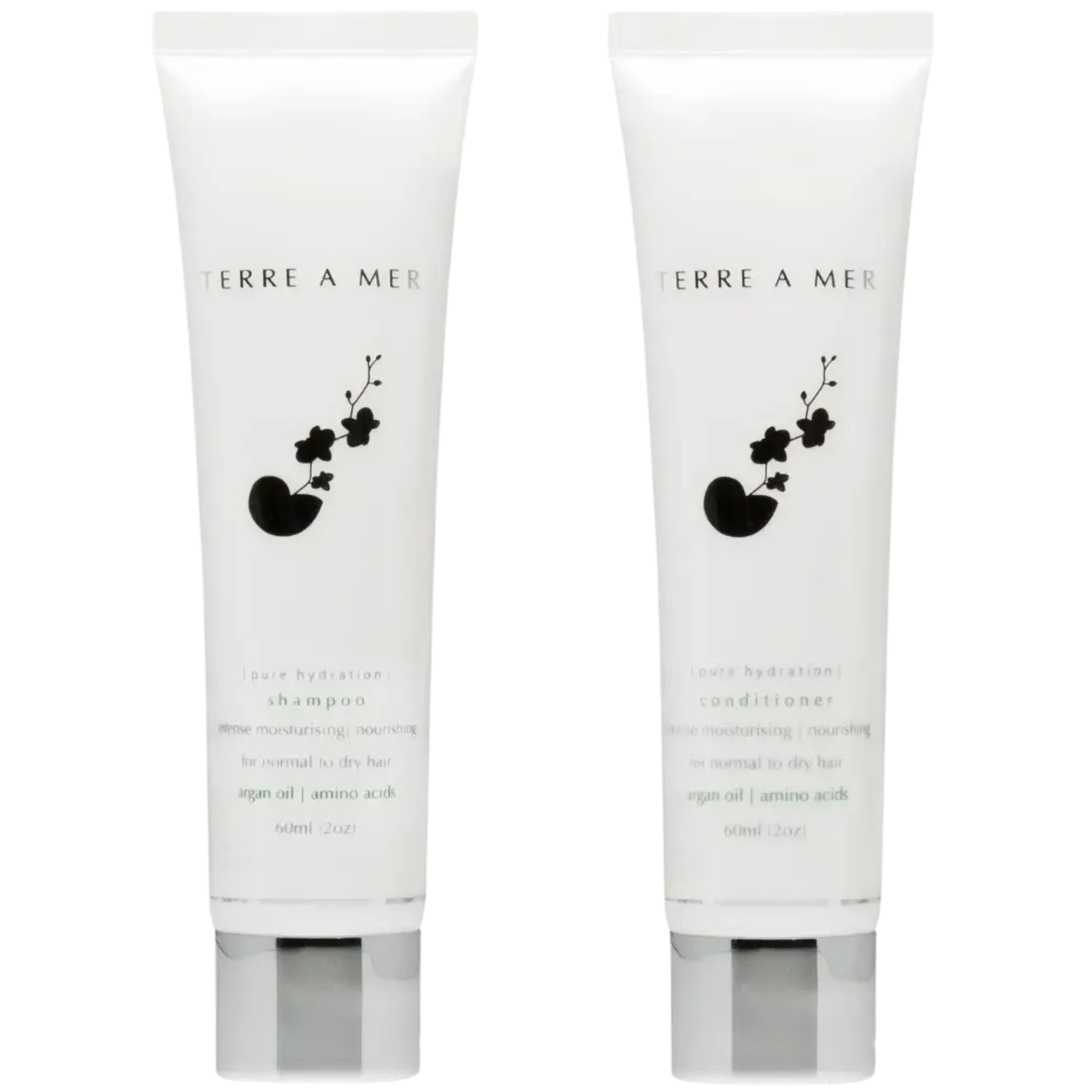 Shampoo & Conditioner: Terre A Mer Pure Hydration Amino Acid/Argan Oil Shampoo & Conditioner  - 60ml Travel Size