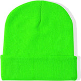 Men's Hats & Caps: PLAIN BEANIE Unisex Mens Womens Winter Warm Hat Ski Cap Knit One Size - Fluro Green
