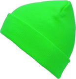 Men's Hats & Caps: PLAIN BEANIE Unisex Mens Womens Winter Warm Hat Ski Cap Knit One Size - Fluro Green