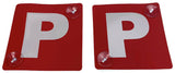 2x RED P PLATES Suction Probationary Car Window Signs for VIC/WA (Victoria & Western Australia)