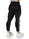 Mens Fleece Track Pants Skinny Joggers Slim Fit Sweatpants Gym - Black - M