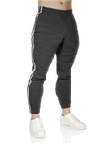 Mens Fleece Track Pants Skinny Joggers Slim Fit Sweatpants Gym - Charcoal Marle - S