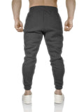 Mens Fleece Track Pants Skinny Joggers Slim Fit Sweatpants Gym - Charcoal Marle - XL