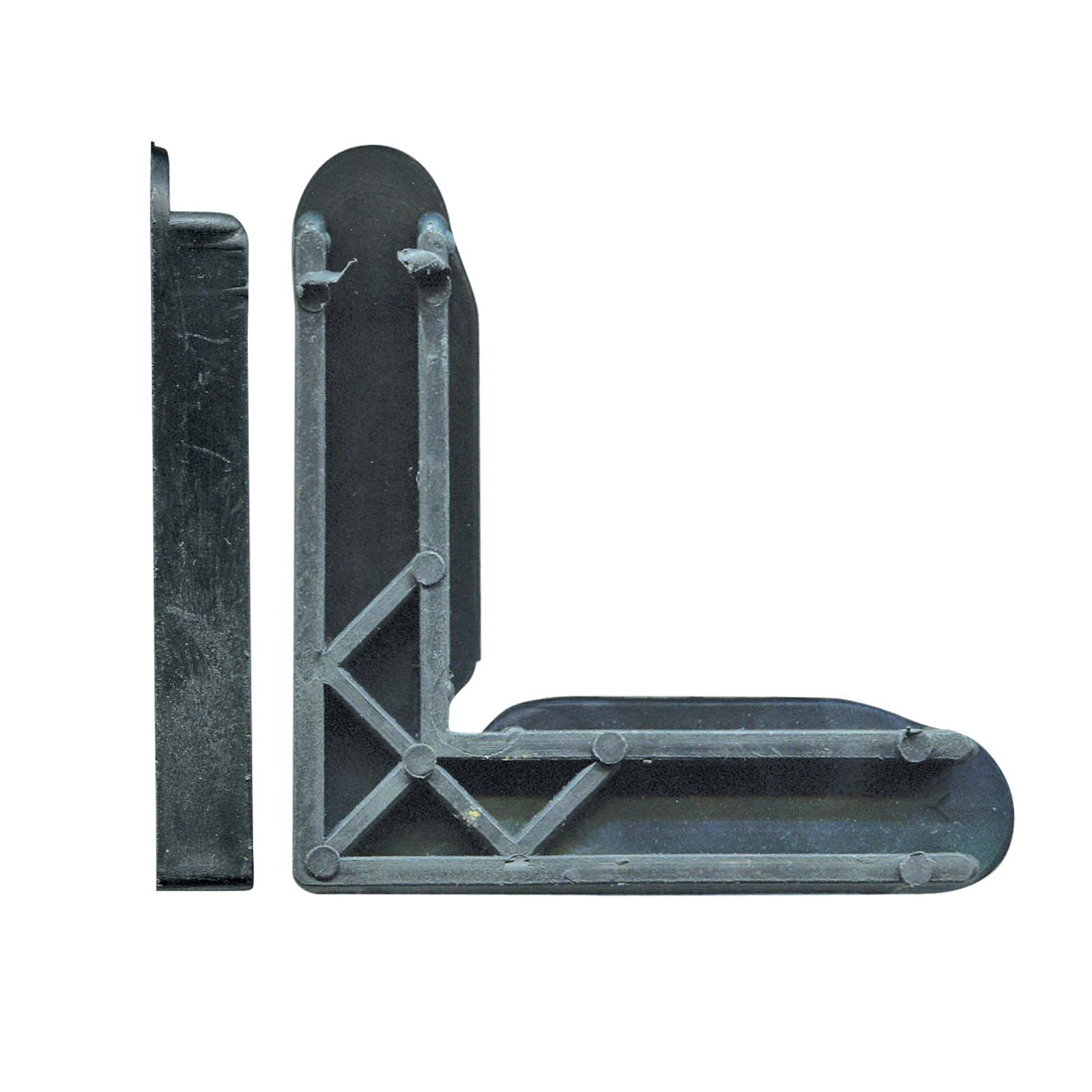 Building Materials: 11x25mm Rolltrak Flyscreen Corner Stake (1 pack of 50) Black Plastic