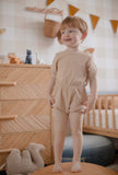 Ponchik Babies + Kids - Ribbed Cotton Romper - Sugar Cookie - 12-18 months
