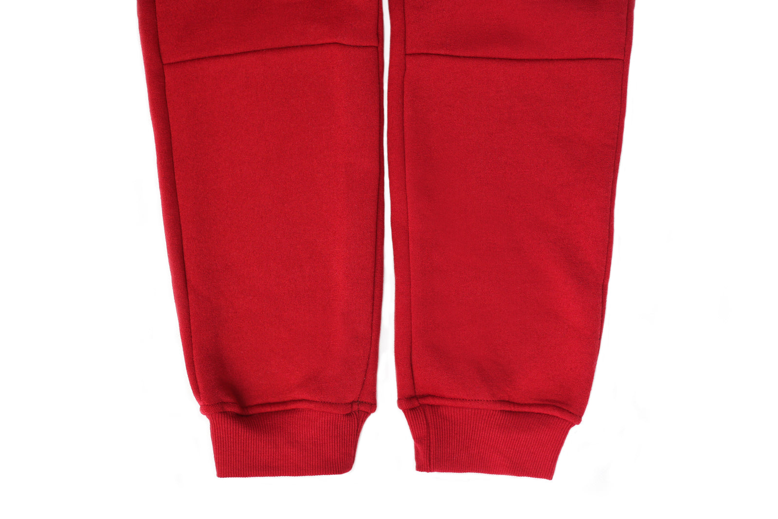 Mens Skinny Track Pants Joggers Trousers Gym Casual Sweat Cuffed Slim Trackies Fleece - Red - M