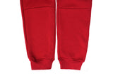 Mens Skinny Track Pants Joggers Trousers Gym Casual Sweat Cuffed Slim Trackies Fleece - Red - M
