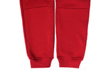 Mens Skinny Track Pants Joggers Trousers Gym Casual Sweat Cuffed Slim Trackies Fleece - Red - XL