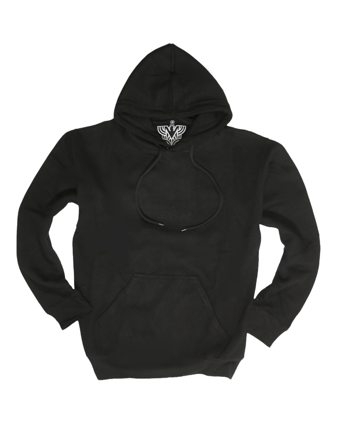 Mens Hoodie 100% Cotton Fleece Pullover Sweatshirt Warm Jumper - Black - S