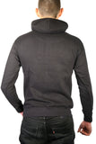 Mens Hoodie 100% Cotton Fleece Pullover Sweatshirt Warm Jumper - Black - XL