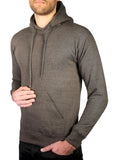 Adult Mens 100% Cotton Fleece Hoodie Jumper Pullover Sweater Warm Sweatshirt - Charcoal Grey - L