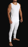 Men's Underwear & Socks: Mens THERMAL Merino Wool Blend Singlet Top Sleeveless Warm Underwear - Natural - Medium