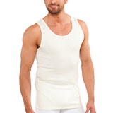 Men's Underwear & Socks: Mens THERMAL Merino Wool Blend Singlet Top Sleeveless Warm Underwear - Natural - X-Large