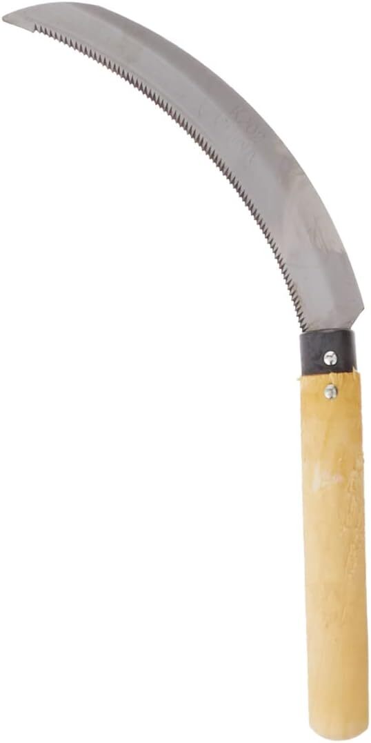 Gardening Tools: Quality 36cm Sickle Farming Reaping Hook Gardening Grass Wooden Handle Scythe
