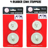Kitchen Utensils: 4x BATH AND SINK PLUGS Basin Bath Stopper Chrome Rubber 42mm 54mm