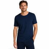 Mens Thermal Short Sleeve Top Cotton Blend Baselayer Underwear T Shirt - Navy - XXL