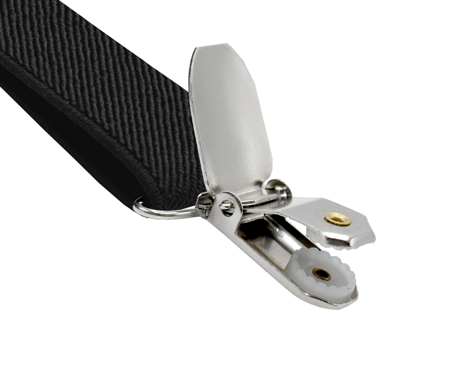Men's Accessories: Mens Suspenders Braces Adjustable Strong Clip On Elastic Formal Wedding Slim - Black