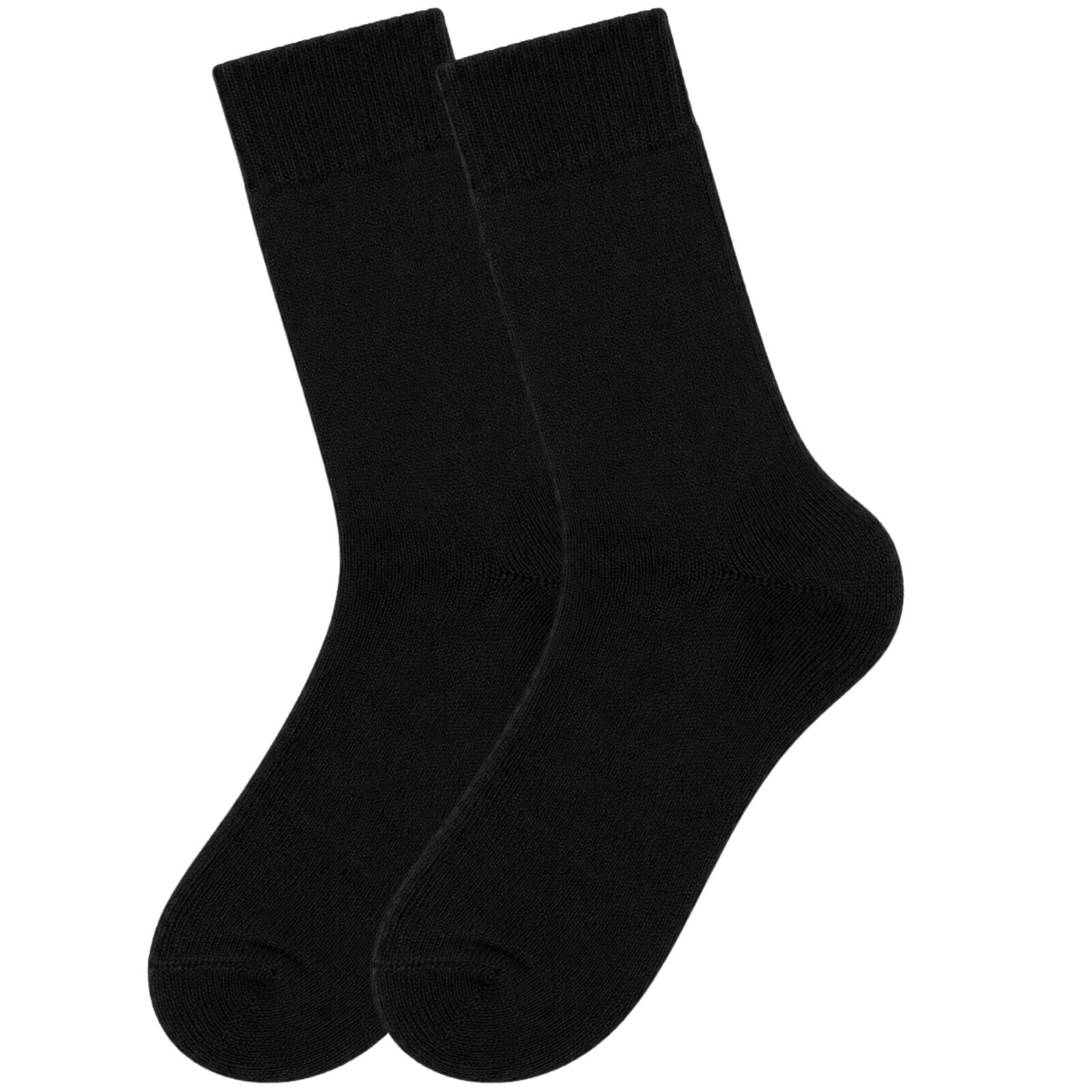 Merino Wool Mens Thermal Diabetic Socks Loose Top Circulation 1 Pair - Black - 11-14