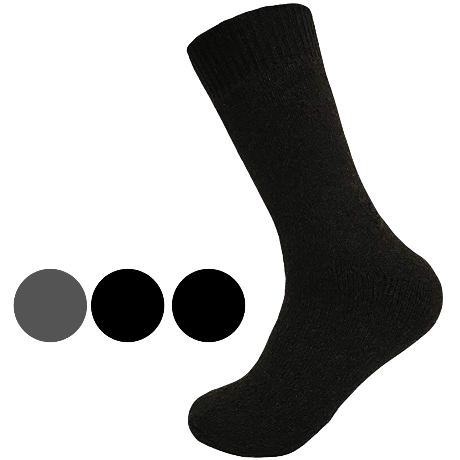 Men's Underwear & Socks: Merino Wool Mens Loose Top Thermal Socks Diabetic Comfort Circulation - 1 Pair - Grey - 11-14