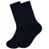 Merino Wool Mens Thermal Diabetic Socks Loose Top Circulation 1 Pair - Navy - 11-14