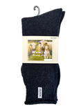 1 Pair Premium Mens Wool Heavy Duty Thick Work Socks Cushion Woolen - Navy - 7-11