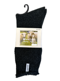 1 Pair Premium Mens Wool Heavy Duty Thick Work Socks Cushion Woolen - Black - 11-14
