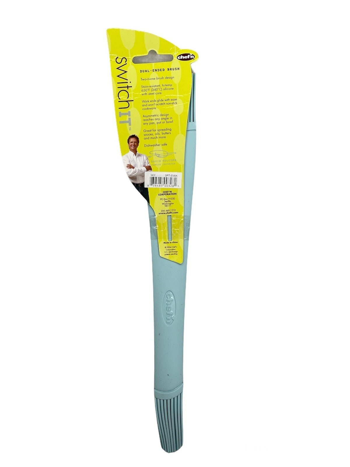 Kitchen Utensils: Chef'n Silicone Pastry Brush Butter Dual Ended Kitchen Bakeware - Sky Blue