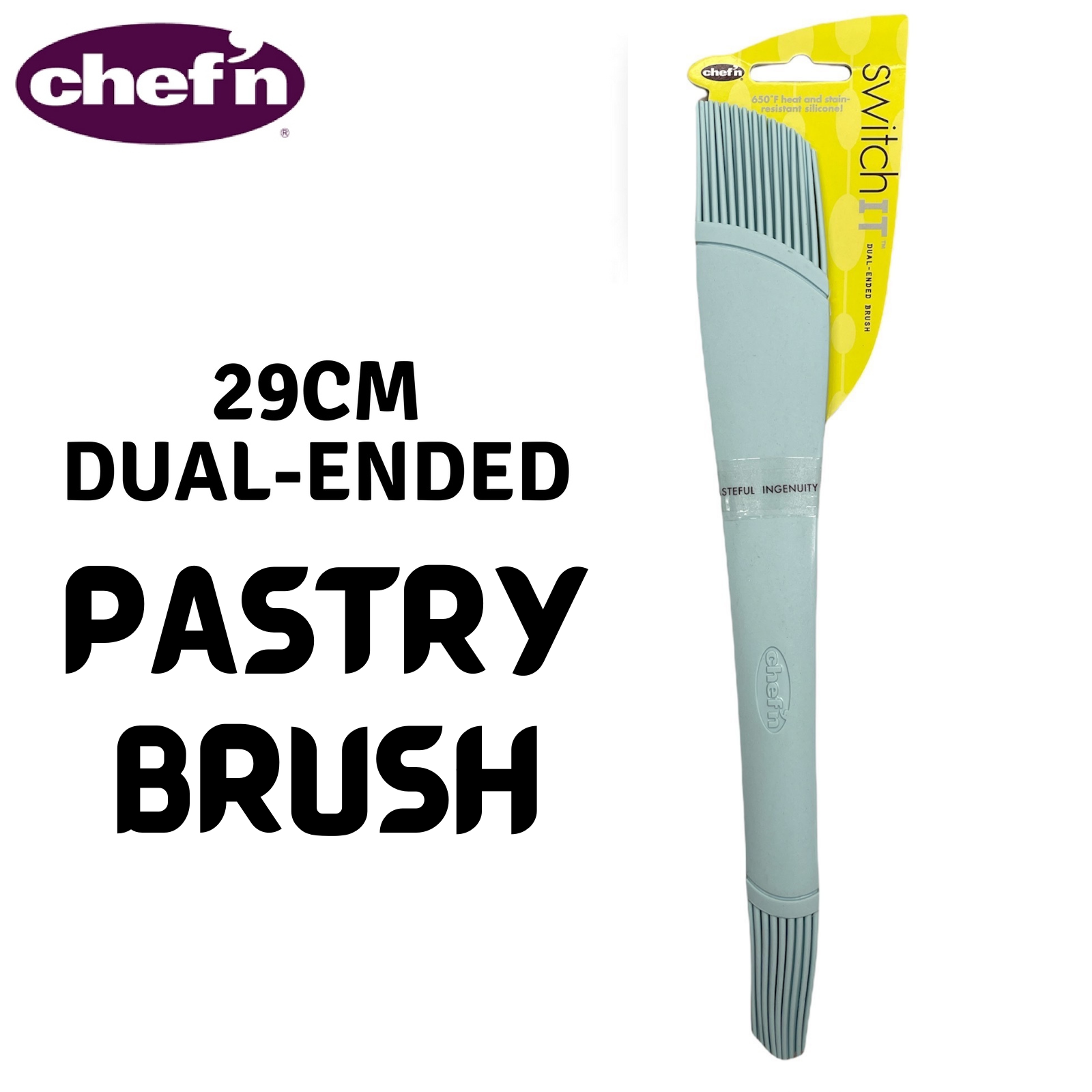 Kitchen Utensils: Chef'n Silicone Pastry Brush Butter Dual Ended Kitchen Bakeware - Sky Blue
