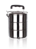 Kid's Lunch Boxes & Bags: Stackable 3-Tier Stainless Steel Lunch Bento Box Tiffin Storage Pot - 23cm x 15cm
