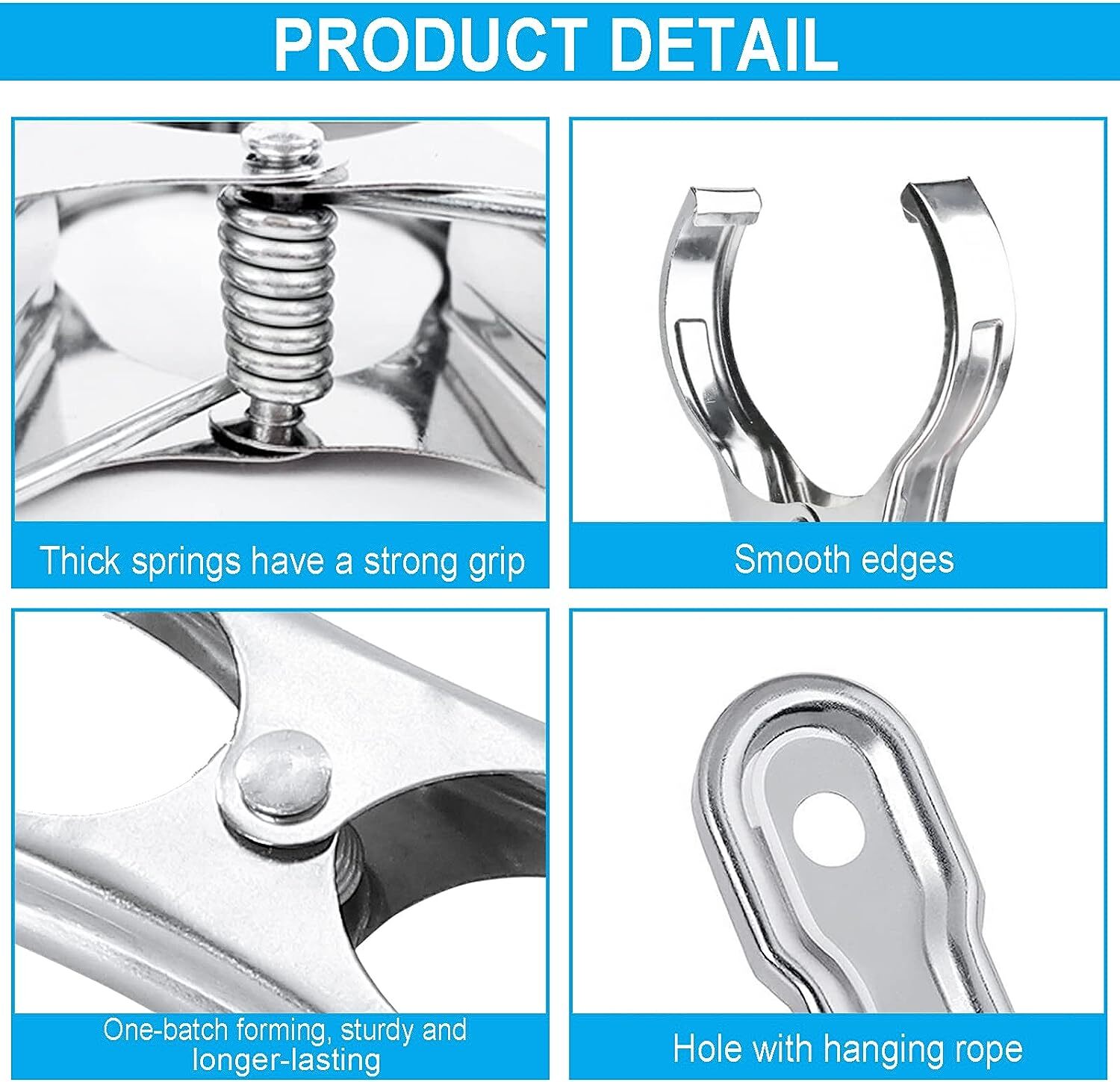 Drying Racks & Hangers: 6x STAINLESS STEEL CLOTHES PEGS Laundry Clips Washing Line Clothespin