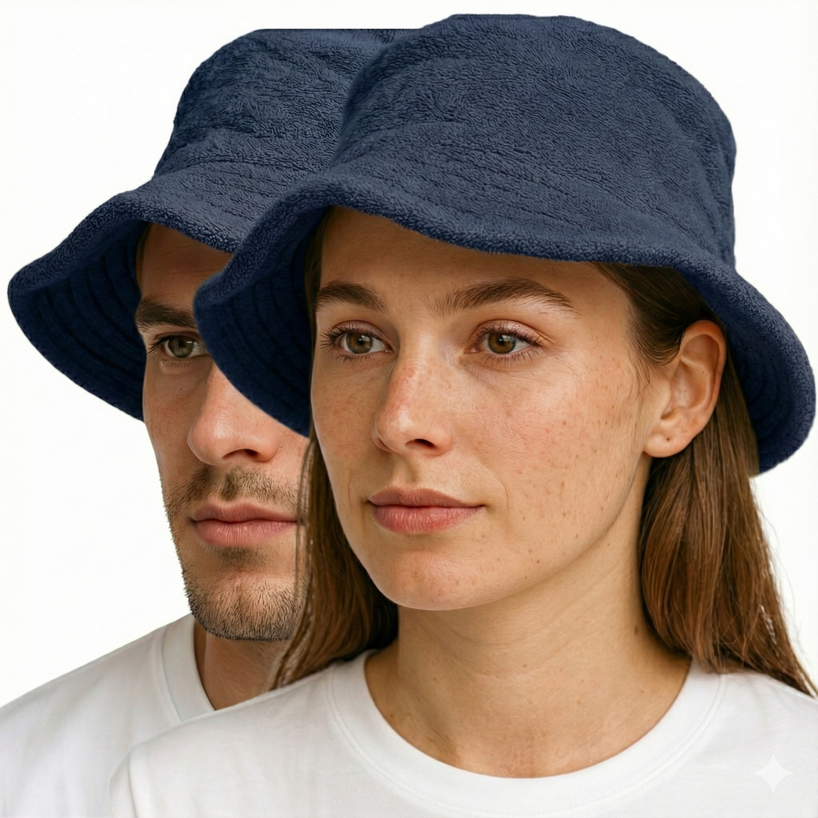 Stingy Brim Terry Towelling Bucket Hat Daggy Fishing Camping Lad Cap 100% COTTON - Navy Blue - S/M