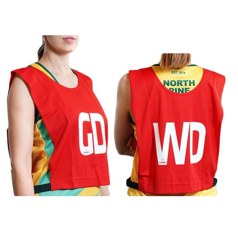 Netball & Netball Accessories: 7pcs Set of Summit Netball Bibs Senior Team Pack Bulk Net Ball - Red Colour
