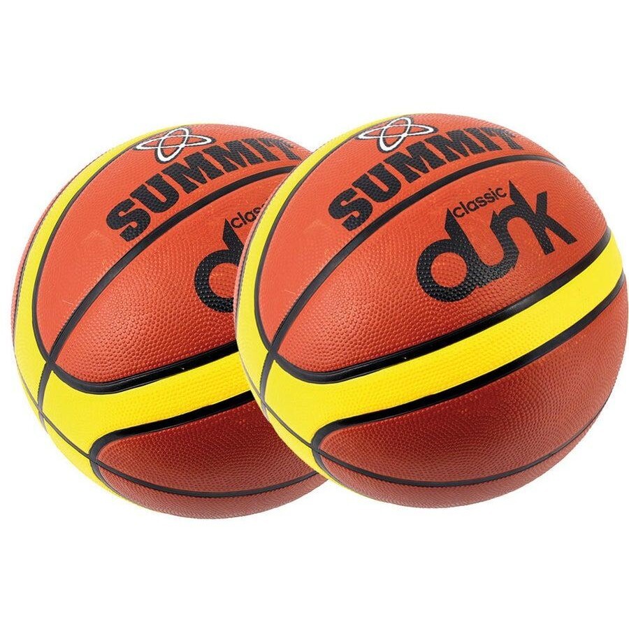 Basketball & Basketball Accessories: 2x Summit Classic Dunk Basketball Indoor Outdoor Sport Game Rubber Ball Size 3
