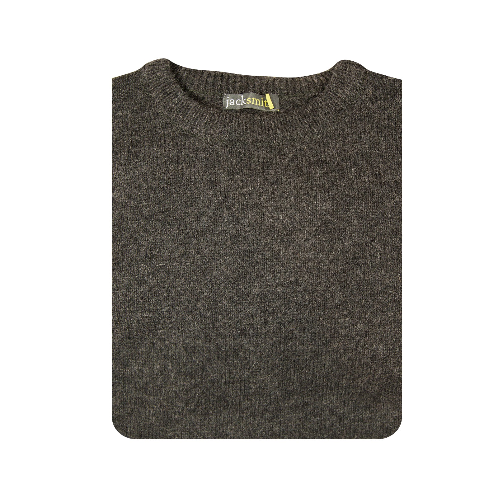 Mens 100% Shetland Ragg Wool Round Neck Knit Jumper Pullover Crew Sweater - Charcoal (29) - 6XL